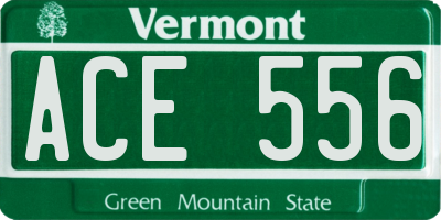 VT license plate ACE556