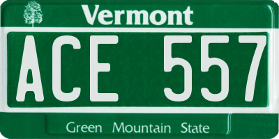 VT license plate ACE557