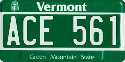 VT license plate ACE561