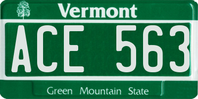 VT license plate ACE563