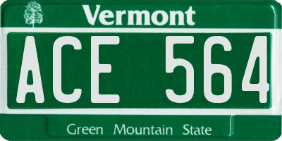 VT license plate ACE564