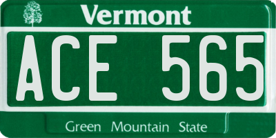 VT license plate ACE565