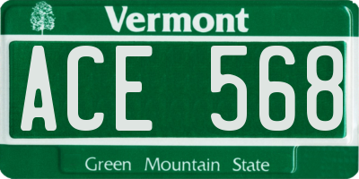 VT license plate ACE568