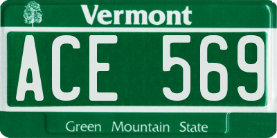 VT license plate ACE569