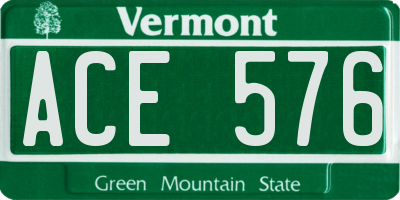 VT license plate ACE576