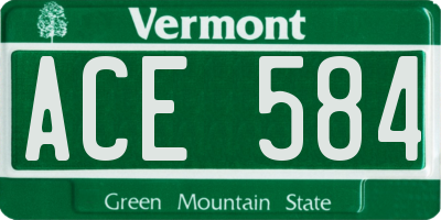 VT license plate ACE584