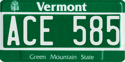 VT license plate ACE585