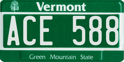 VT license plate ACE588