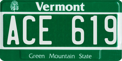 VT license plate ACE619