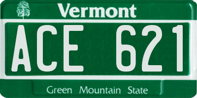 VT license plate ACE621