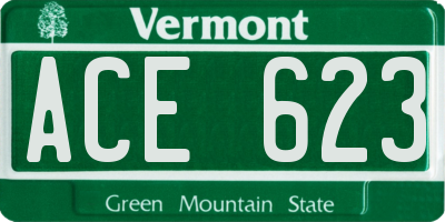 VT license plate ACE623