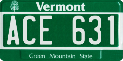 VT license plate ACE631