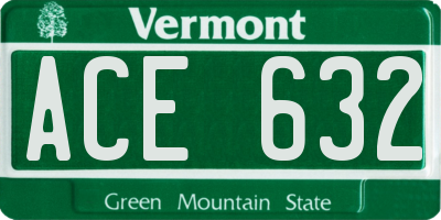 VT license plate ACE632