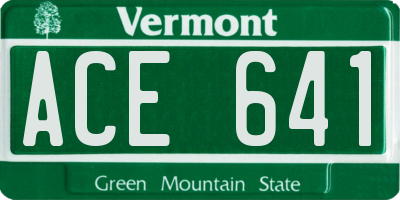 VT license plate ACE641