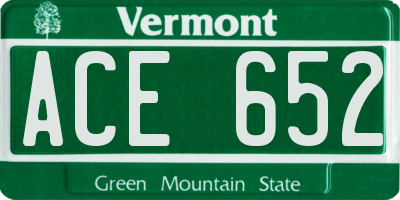 VT license plate ACE652