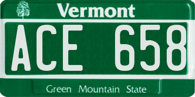 VT license plate ACE658