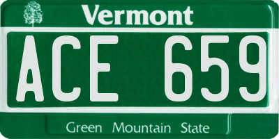 VT license plate ACE659