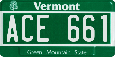 VT license plate ACE661