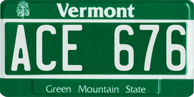 VT license plate ACE676