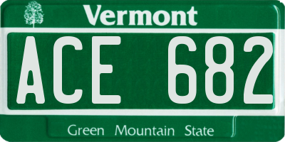 VT license plate ACE682