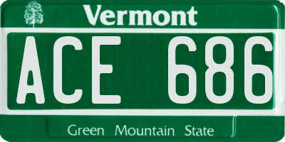 VT license plate ACE686