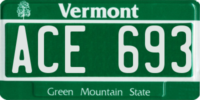 VT license plate ACE693