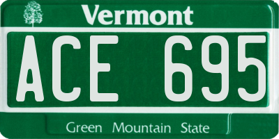 VT license plate ACE695