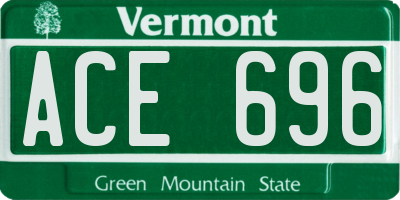 VT license plate ACE696