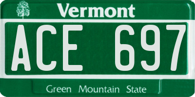 VT license plate ACE697