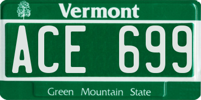 VT license plate ACE699