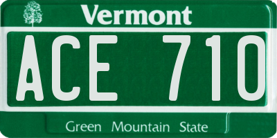 VT license plate ACE710