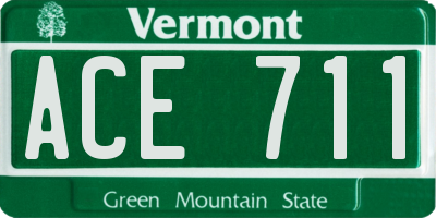 VT license plate ACE711