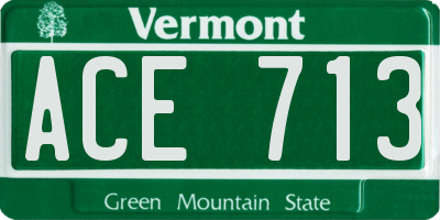 VT license plate ACE713