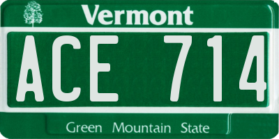 VT license plate ACE714