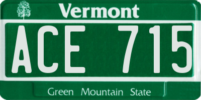 VT license plate ACE715