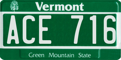 VT license plate ACE716