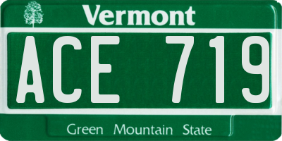 VT license plate ACE719