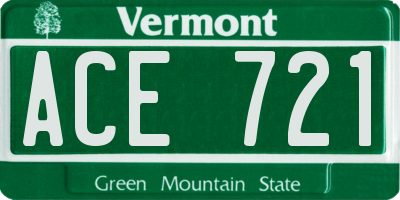 VT license plate ACE721