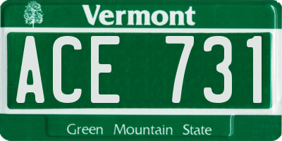 VT license plate ACE731