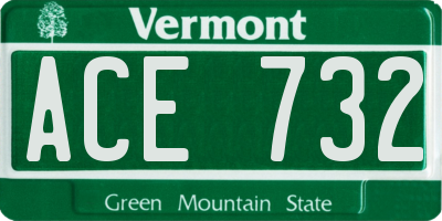 VT license plate ACE732