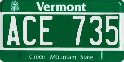 VT license plate ACE735