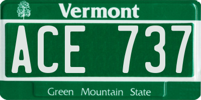 VT license plate ACE737