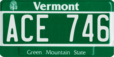 VT license plate ACE746