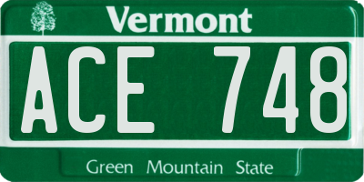 VT license plate ACE748