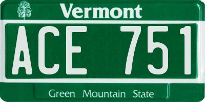 VT license plate ACE751