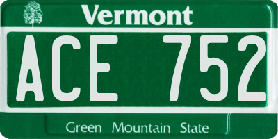 VT license plate ACE752