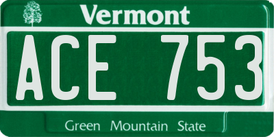 VT license plate ACE753