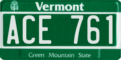 VT license plate ACE761