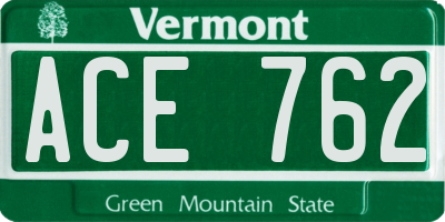 VT license plate ACE762