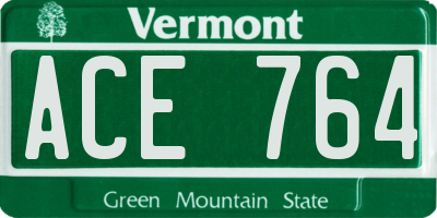 VT license plate ACE764